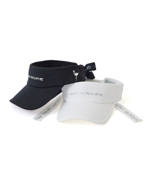 JUN&ROPE'（ジュンアンドロペ）の「【WEB限定】【2WAY】ロゴ入りリボン付きバイザー（サンバイザー・レディース・ホワイト/ブラック・FREE）」の5枚目の写真