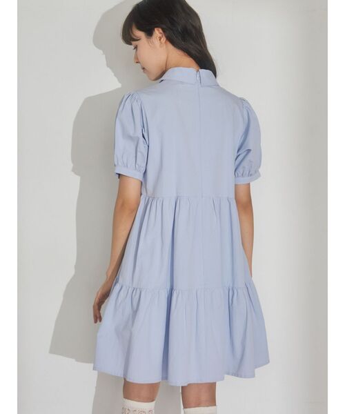 merry jenny フリルティアードワンピース ブルー フリルティアード