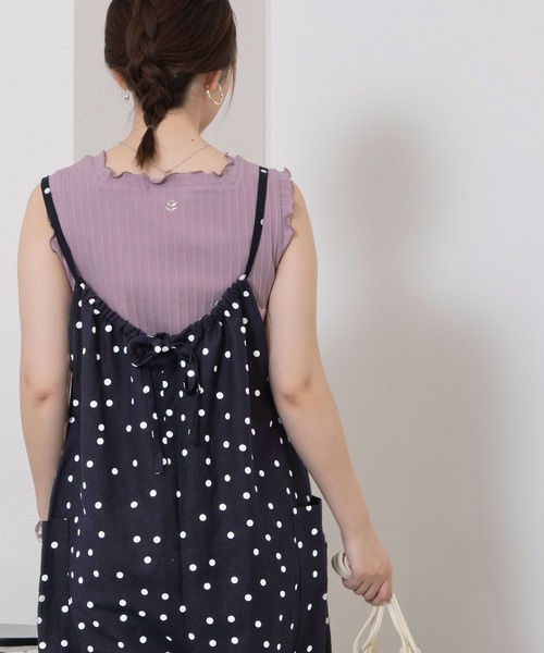 POU DOU DOU（プードゥドゥ）の「リネンレーヨンキャミソールサロペット（サロペット/オーバーオール・レディース・ブラック/カーキ/ネイビー・3）」の16枚目の写真