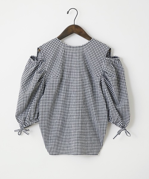 forksy.（フォルクシー）の「【forksy.】バックオープンショルダースリットパフスリーブブラウス（シャツ/ブラウス・レディース・ホワイト×ブラック/ホワイト・FREE）」の14枚目の写真