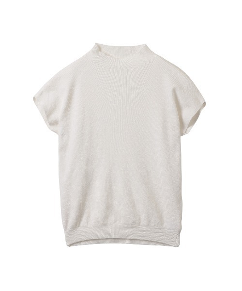 COCOMOMO(ココモモ)の「夏の定番! フレンチスリーブ ハイネック サマーニット(Tシャツ/カットソー・レディース・グリーン/ブラック/アイボリー/イエロー/ホワイト/ベージュ・FREE)」の16枚目の写真