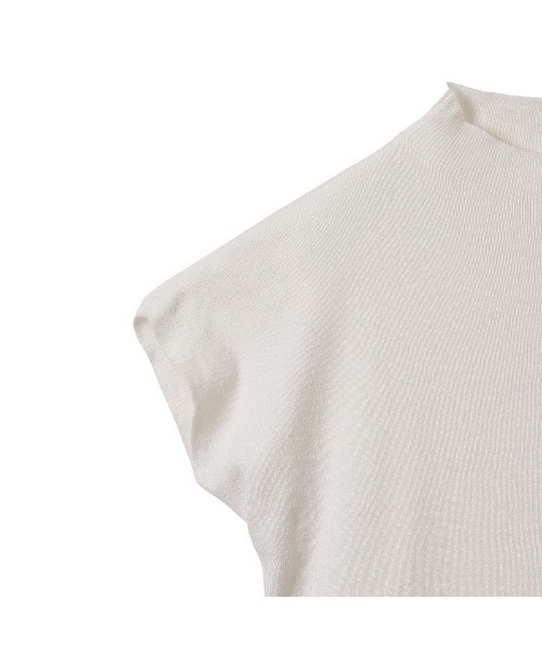 COCOMOMO(ココモモ)の「夏の定番! フレンチスリーブ ハイネック サマーニット(Tシャツ/カットソー・レディース・グリーン/ブラック/アイボリー/イエロー/ホワイト/ベージュ・FREE)」の19枚目の写真