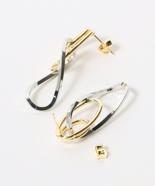 BEAMS HEART(ビームスハート)の「BEAMS HEART / ダブルメタルカラー ピアス(ピアス(両耳用)・レディース・その他・ONE SIZE)」の3枚目の写真
