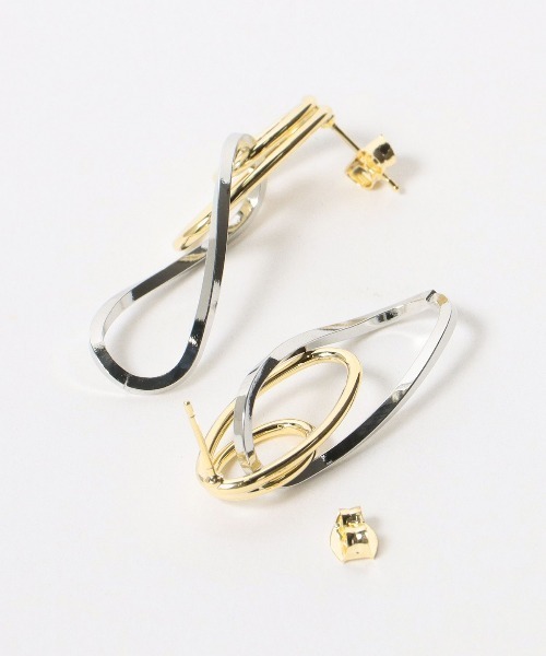 BEAMS HEART(ビームスハート)の「BEAMS HEART / ダブルメタルカラー ピアス(ピアス(両耳用)・レディース・その他・ONE SIZE)」の2枚目の写真