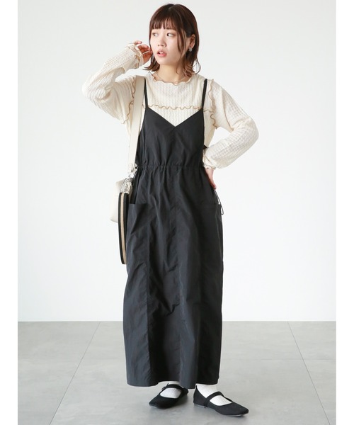 ehka sopo（エヘカソポ）の「◎ミリタリーキャミソールワンピース（ワンピース・レディース・キナリ/カーキ/ブラック・ﾌﾘ-）」の2枚目の写真