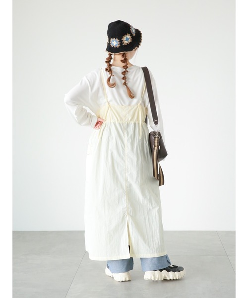 ehka sopo（エヘカソポ）の「◎ミリタリーキャミソールワンピース（ワンピース・レディース・キナリ/カーキ/ブラック・ﾌﾘ-）」の6枚目の写真