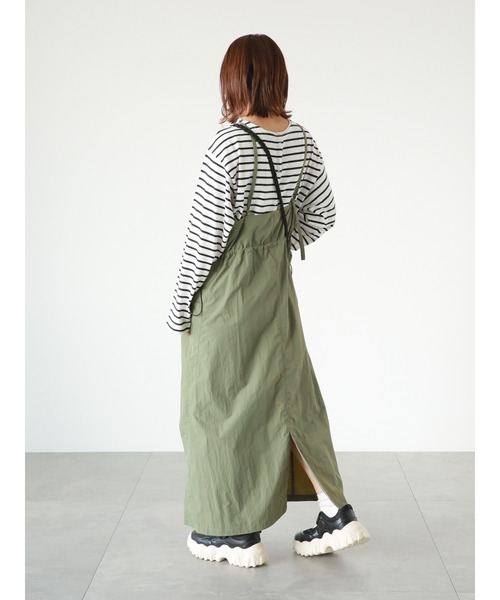 ehka sopo（エヘカソポ）の「◎ミリタリーキャミソールワンピース（ワンピース・レディース・キナリ/カーキ/ブラック・ﾌﾘ-）」の11枚目の写真