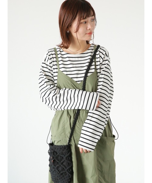 ehka sopo（エヘカソポ）の「◎ミリタリーキャミソールワンピース（ワンピース・レディース・キナリ/カーキ/ブラック・ﾌﾘ-）」の12枚目の写真