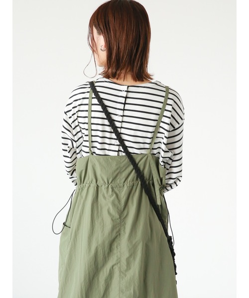 ehka sopo（エヘカソポ）の「◎ミリタリーキャミソールワンピース（ワンピース・レディース・キナリ/カーキ/ブラック・ﾌﾘ-）」の14枚目の写真