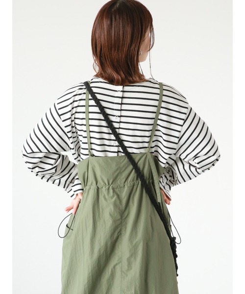 ehka sopo（エヘカソポ）の「◎ミリタリーキャミソールワンピース（ワンピース・レディース・キナリ/カーキ/ブラック・ﾌﾘ-）」の15枚目の写真