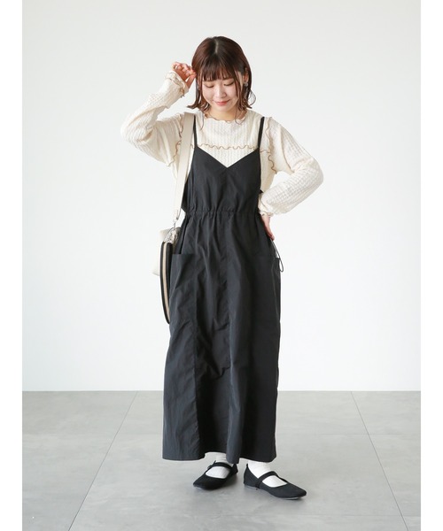 ehka sopo（エヘカソポ）の「◎ミリタリーキャミソールワンピース（ワンピース・レディース・キナリ/カーキ/ブラック・ﾌﾘ-）」の22枚目の写真