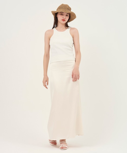 TINA：JOJUN（ティーナジョジュン）の「カップ付き アメスリタンク TINA：JOJUN（タンクトップ・レディース・オフホワイト/オレンジ系その他/ブラック系その他/ベビーピンク・M）」の5枚目の写真