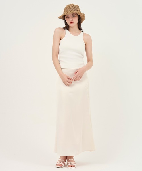 TINA：JOJUN（ティーナジョジュン）の「カップ付き アメスリタンク TINA：JOJUN（タンクトップ・レディース・オフホワイト/オレンジ系その他/ブラック系その他/ベビーピンク・M）」の6枚目の写真