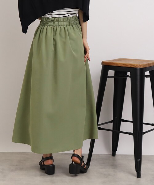 SHOO・LA・RUE（シューラルー）の「◆【きれいな裾の広がりで綺麗シルエット】ポプリンタックスカート（スカート・レディース・オリーブ/ブラック/ベージュ・00）」の21枚目の写真