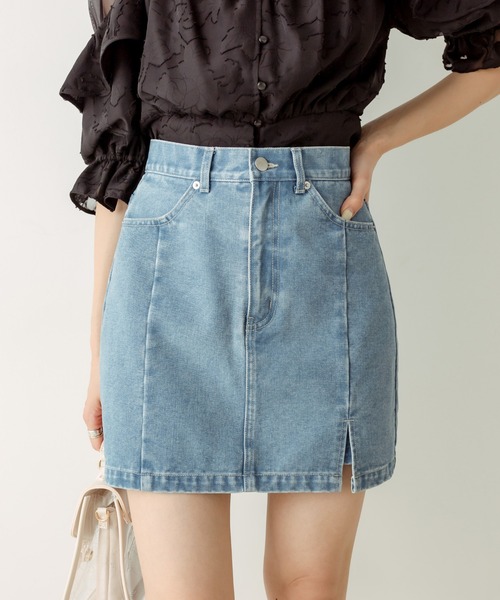 Alice + Olivia デニムミニスカート ALICE + OLIVIA JEANS デニム ミニスカート クリスタル付き