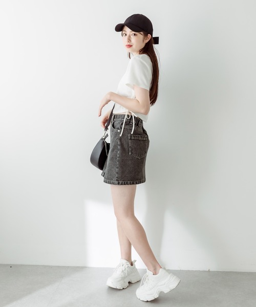 banal chic bizarreオリーブグリーン ミニスカート ロープ付き banal chic bizarreオリーブグリーン ミニスカート ロープ付き