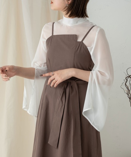 Ambre Ciel(アンブルシエル)の「袖スリットシアーハイネックブラウス/【WEB/EC限定商品】(シャツ/ブラウス・レディース・ブラック/ピンク/オフホワイト/ライトグリーン・FREE)」の1枚目の写真