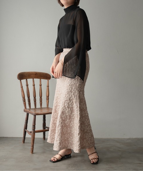 Ambre Ciel(アンブルシエル)の「袖スリットシアーハイネックブラウス/【WEB/EC限定商品】(シャツ/ブラウス・レディース・ブラック/ピンク/オフホワイト/ライトグリーン・FREE)」の19枚目の写真