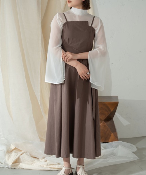 Ambre Ciel(アンブルシエル)の「袖スリットシアーハイネックブラウス/【WEB/EC限定商品】(シャツ/ブラウス・レディース・ブラック/ピンク/オフホワイト/ライトグリーン・FREE)」の7枚目の写真