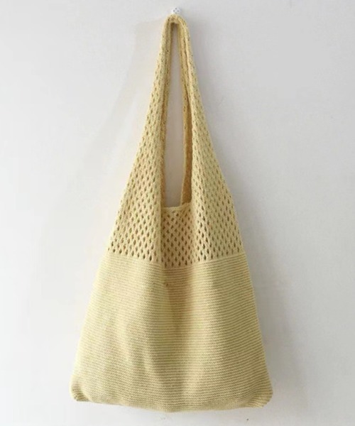 DIAVEL（ディアベル）の「透かし編みワンショルダーバッグ（ショルダーバッグ・レディース・ブラック/ベージュ/ブラウン/グリーン/パープル系1/ダークブラウン/サックスブルー/イエロー・F）」の8枚目の写真