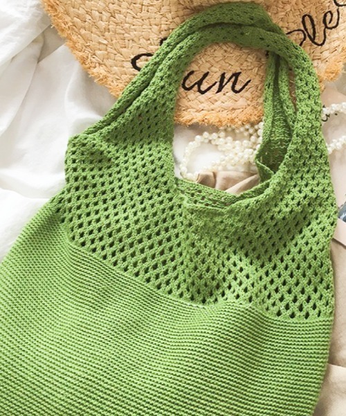 DIAVEL（ディアベル）の「透かし編みワンショルダーバッグ（ショルダーバッグ・レディース・ブラック/ベージュ/ブラウン/グリーン/パープル系1/ダークブラウン/サックスブルー/イエロー・F）」の22枚目の写真