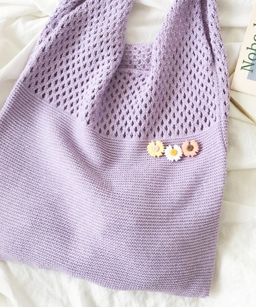 DIAVEL（ディアベル）の「透かし編みワンショルダーバッグ（ショルダーバッグ・レディース・ブラック/ベージュ/ブラウン/グリーン/パープル系1/ダークブラウン/サックスブルー/イエロー・F）」の20枚目の写真