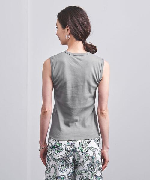 UNITED ARROWS(ユナイテッドアローズ)の「コットンフライス ノースリーブ カットソー(Tシャツ/カットソー・レディース・ホワイト/ライトグレー/ブラック・FREE)」の6枚目の写真