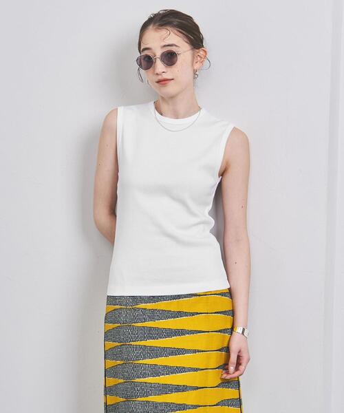 UNITED ARROWS(ユナイテッドアローズ)の「コットンフライス ノースリーブ カットソー(Tシャツ/カットソー・レディース・ホワイト/ライトグレー/ブラック・FREE)」の9枚目の写真