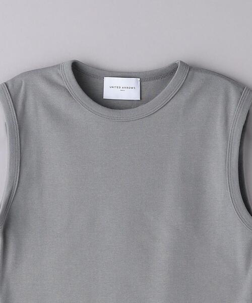 UNITED ARROWS(ユナイテッドアローズ)の「コットンフライス ノースリーブ カットソー(Tシャツ/カットソー・レディース・ホワイト/ライトグレー/ブラック・FREE)」の15枚目の写真