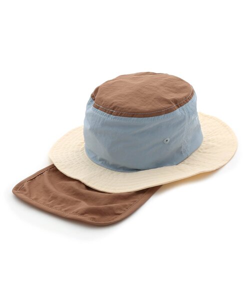 apres les cours(アプレレクール)の「【日よけ付き/UVカット/接触冷感/撥水加工】バイカラーアウトドアハット(ハット・キッズ・ラベンダー/ピンク/レインボー・48/50/52/54)」の15枚目の写真