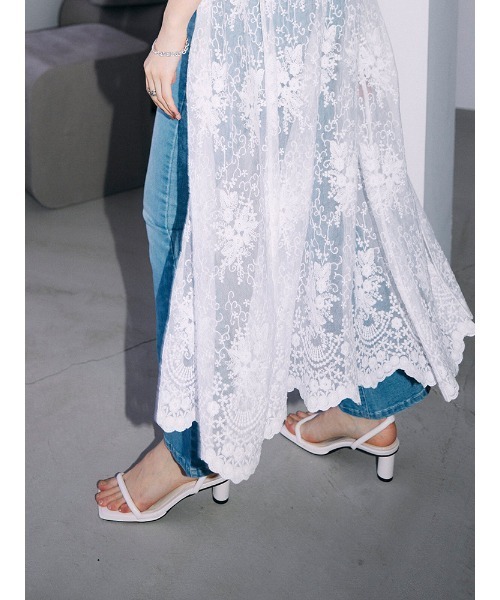 ENVYM（アンビー）の「アンクルストラップスクエアサンダル（サンダル・レディース・ブラック/ホワイト・22.5cm/23.5cm/24.5cm）」の10枚目の写真