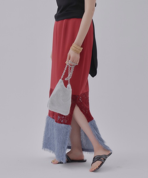 yae（ヤエ）の「3 materials blocking skirt / 異素材ブロッキング 