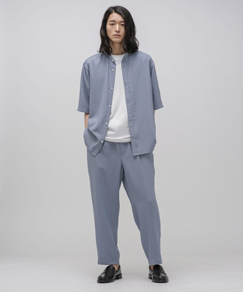 ナノユニバース　セットアップ　ネイビー Damerino｣ DotAir(R) ミニホール ストレッチ セットアップ