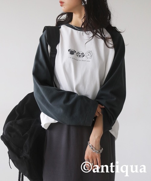 antiqua（アンティカ）の「綿100%アニマルロゴロンＴ（Tシャツ/カットソー・レディース・ブルー系その他/グリーン系その他/ブラック系その他・FREE）」の3枚目の写真
