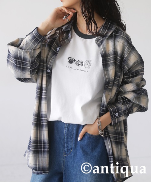 antiqua（アンティカ）の「綿100%アニマルロゴロンＴ（Tシャツ/カットソー・レディース・ブルー系その他/グリーン系その他/ブラック系その他・FREE）」の9枚目の写真