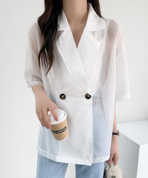 DIAVEL（ディアベル）の「シアー半袖ジャケット（テーラード