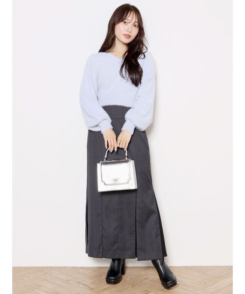 MERCURYDUO(マーキュリーデュオ)の「2WAYミニシャギーコンパクトニット(ニット/セーター・レディース・アイボリー/オレンジ/ライトブルー/ライトピンク/ベビーピンク・FREE)」の12枚目の写真