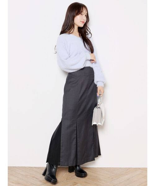 MERCURYDUO(マーキュリーデュオ)の「2WAYミニシャギーコンパクトニット(ニット/セーター・レディース・アイボリー/オレンジ/ライトブルー/ライトピンク/ベビーピンク・FREE)」の13枚目の写真