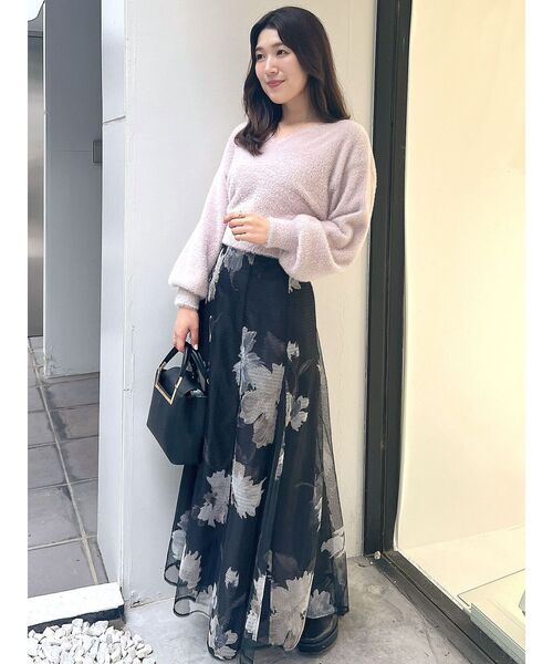 MERCURYDUO(マーキュリーデュオ)の「2WAYミニシャギーコンパクトニット(ニット/セーター・レディース・アイボリー/オレンジ/ライトブルー/ライトピンク/ベビーピンク・FREE)」の16枚目の写真