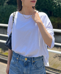 Rouge vif | ドロップショルダーショートカットソー(Tシャツ/カットソー)