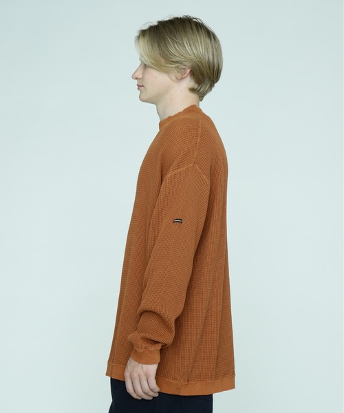 MANASTASH（マナスタッシュ）の「MANASTASH/マナスタッシュ/HEAVY SNUG THERMAL MOCK NECK（Tシャツ/カットソー・メンズ・タン/ナチュラル/パープル/ブラック・2XL/XL/L/M）」の6枚目の写真
