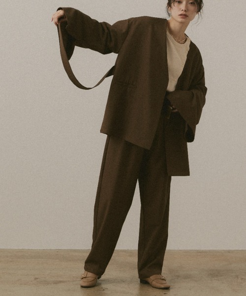 moi tytto（モイテュット）の「ウエストデザインハイウエストパンツ【セットアップ可能】（その他パンツ・レディース・ブラウン/ベージュ/ブラック・SMALL/MEDIUM）」の21枚目の写真