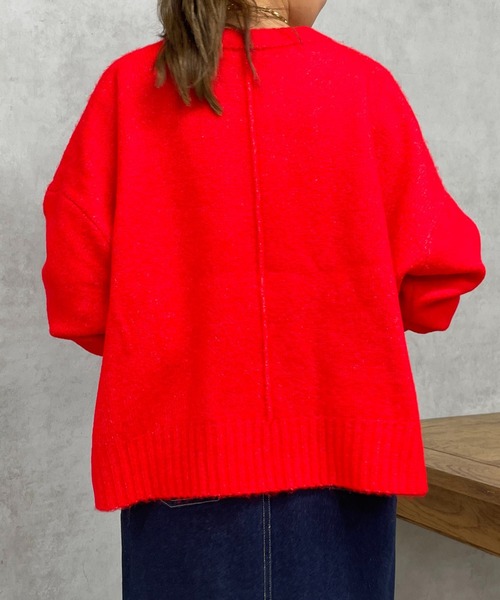 un dix cors（アンディコール）の「ヤクライククルーネックニット（ニット/セーター・レディース・ブラック/アイボリー/レッド/イエロー・FREE）」の14枚目の写真