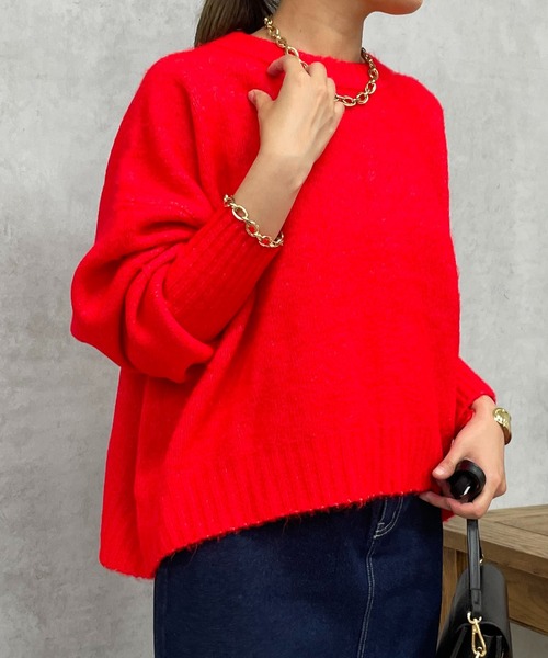 un dix cors（アンディコール）の「ヤクライククルーネックニット（ニット/セーター・レディース・ブラック/アイボリー/レッド/イエロー・FREE）」の18枚目の写真