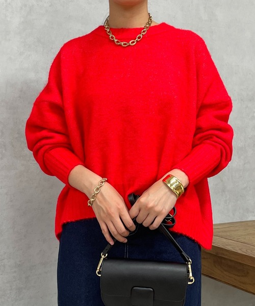 un dix cors（アンディコール）の「ヤクライククルーネックニット（ニット/セーター・レディース・ブラック/アイボリー/レッド/イエロー・FREE）」の16枚目の写真