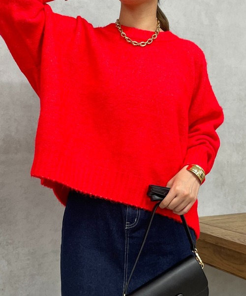 un dix cors（アンディコール）の「ヤクライククルーネックニット（ニット/セーター・レディース・ブラック/アイボリー/レッド/イエロー・FREE）」の11枚目の写真