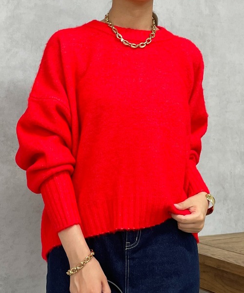 un dix cors（アンディコール）の「ヤクライククルーネックニット（ニット/セーター・レディース・ブラック/アイボリー/レッド/イエロー・FREE）」の10枚目の写真