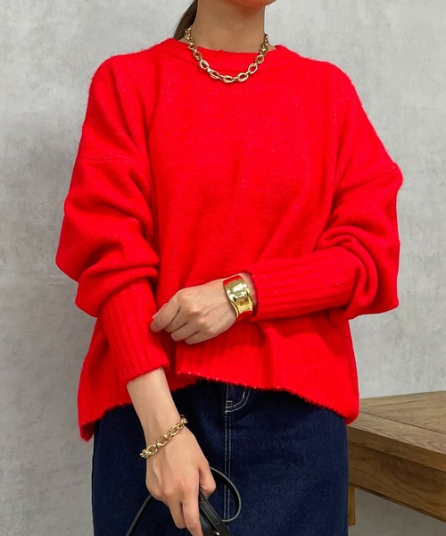 un dix cors（アンディコール）の「ヤクライククルーネックニット（ニット/セーター・レディース・ブラック/アイボリー/レッド/イエロー・FREE）」の17枚目の写真