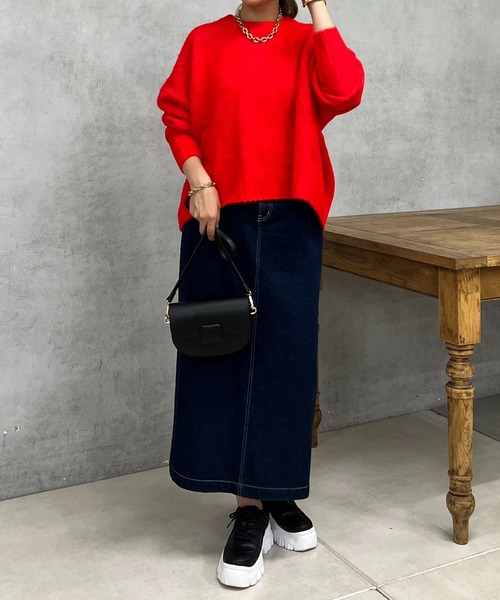 un dix cors（アンディコール）の「ヤクライククルーネックニット（ニット/セーター・レディース・ブラック/アイボリー/レッド/イエロー・FREE）」の19枚目の写真