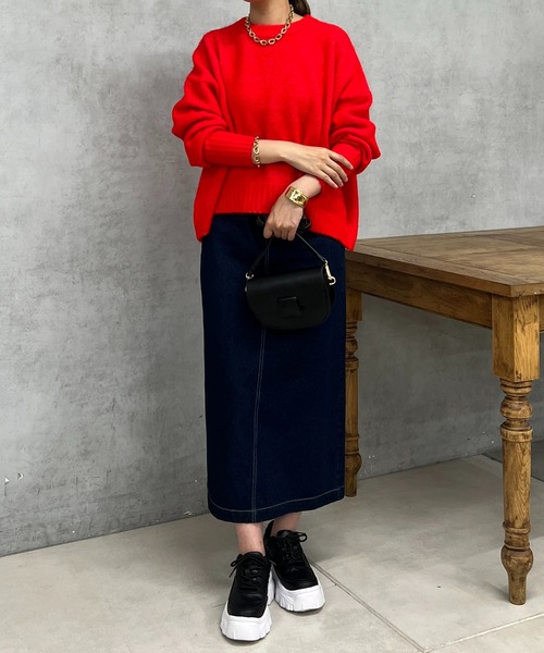 un dix cors（アンディコール）の「ヤクライククルーネックニット（ニット/セーター・レディース・ブラック/アイボリー/レッド/イエロー・FREE）」の20枚目の写真